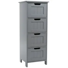 Relaxdays Badezimmerschrank mit 4 Schubladen 30 x 82 x 30 cm Grau