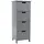 Relaxdays Badezimmerschrank mit 4 Schubladen 30 x 82 x 30 cm Grau