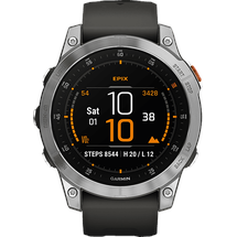 Garmin Epix Gen 2 Standard 47 mm Edelstahl silber mit Silikonarmband schiefergrau