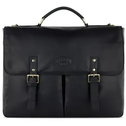 Klondike 1896 Rush Louis Aktentasche Leder 38 cm Laptopfach schwarz