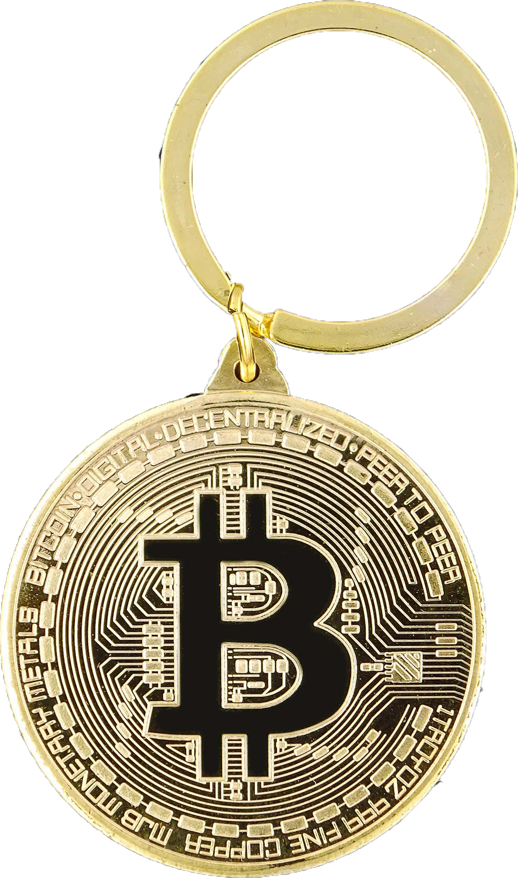 Praktischer Schlüsselanhänger in witziger Bitcoin Optik