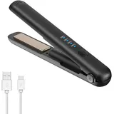 Vmxlso Mini Glätteisen Kabellos, Reise Glätteisen Mini, Kabelloses Glätteisen mit 4 Temperaturen, 3200mah Akku, Glätteisen Ohne Kabel, Usb-C Aufladung, Glätteisen Klein für Kurzes & Langes Haar