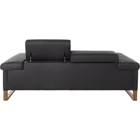 W.Schillig Couch Leder 2-Sitzer Schwarz