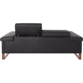 W.Schillig Couch Leder 2-Sitzer Schwarz