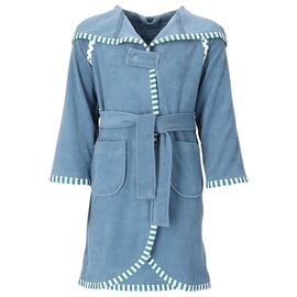 VOSSEN Kinderbademantel Mimmi dusty blue & Jungen, Bademantel mit Zipfelmütze in dusty blue - 122-128