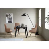 Polsterstuhl STRESSLESS "Laurel", braun (latte batick, eiche gekalkt), B:58cm H:105cm T:60cm, Leder BATICK: BATICK ist ein leicht korrigiertes, durchgefärbtes und genarbtes Möbelleder, bei dem die meisten Unebenheiten und Spuren in der Regel entfernt wurden., Stühle, Polsterstuhl, High Back mit Armlehne, Größe L, mit schräggestellten Beinen in Eiche