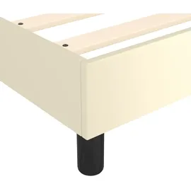 vidaXL Boxspringbett mit Matratze Creme 100x200 cm Kunstleder