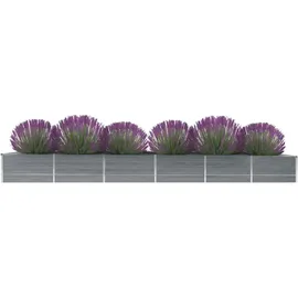 vidaXL Garten-Hochbeet verzinkter Stahl rechteckig 480 x 80 x 45 cm Grau  