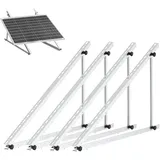 Solarpanel Halter 118cm Aluminium Balkon Kraftwerk Halterung mit verstellbarem Winkel 0-90°, 100W-800W Solarmodul Installationssatz für Flachdach/Balkon/Autodach 2 Paar (Normal)