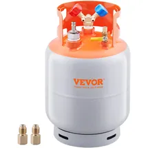 Vevor Kältemittel-Rückgewinnungstank 13,6 kg Fassungsvermögen, Wechselstrom-Rückgewinnungstank mit 1⁄4 bis 1⁄2 Adapter, Rückgewinnungstank HVAC für alle Kältemittel, mit Spuren von N2