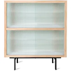 HKliving - Schrank mit geripptem Glas, Esche natur