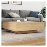 vidaXL Couchtisch mit LED-Leuchten Sonoma-Eiche 100x100x31 cm