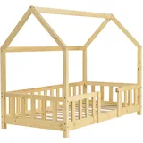 [en.casa] Kinderbett Sisimiut 70 x 140 cm Kiefer naturbelassen beige