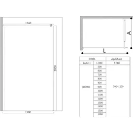 mai & mai Walk-In Duschwand für Dusche Duschabtrennung 80x200cm Dusche ESG-Sicherheitsglas 10mm NANO Glas BRAM1 Bremen2VG
