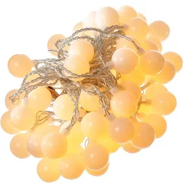 MARELIDA LED Lichterkette BERRY TWINKLE - 60 weiße XL Kugeln 8 Funktionen - Timer - L:9...