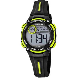 Calypso K6068/5 32,9 mm Kunststoffgehäuse Schwarz/Gelb Silikonarmband Gelb onesize