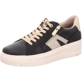 Marco Tozzi Damen Sneaker flach mit Reißverschluss Freizeit, Schwarz 39 EU