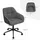 Woltu Homeoffice Stuhl, Schminkstuhl, Drehstuhl höhenverstellbar, Bouclé-Sitz : Dunkelgrau+Schwarz Farbe: Dunkelgrau+Schwarz