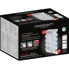 classbach Frischhaltedose rechteckig transparent 1 l 5-teiliges Set