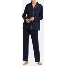 Hanro Pyjama Natural Comfort, Langarm (1 tlg) blau XL
