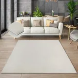 The CarPET Cosy beige Creme, B:70cm H:11mm L:140cm, Polyester, Teppiche, Teppich, Wohnzimmer Teppich Fell-Optik waschbar elegant