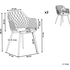 Beliani Esszimmerstuhl 2er Set NASHUA