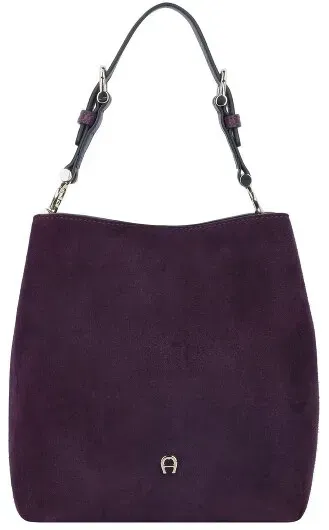 AIGNER Delia Schultertasche Leder 22 cm plum