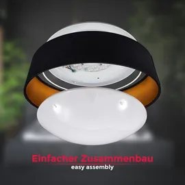 B.K.Licht - LED Deckenlampe Ø40 cm, schwarz-gold