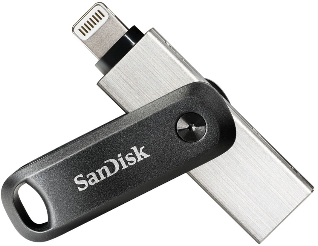 SanDisk iXpand Go (256 GB, USB A, Lightning), USB Stick, Grau