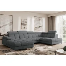 altdecor Ecksofa COMA U Cord 3-Sitzer Dunkelgrau