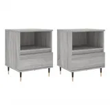 vidaXL Nachtschrank 2 Stk. 40 x 35 x 50 cm Grau