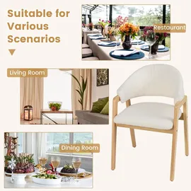 Costway 2er Set Esszimmerstühle, mit gepolstertem Sitz Holz