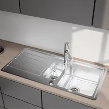Evineo m40 rechts Einbauspüle edelstahl 1000 x 500 mm Handbetätigung