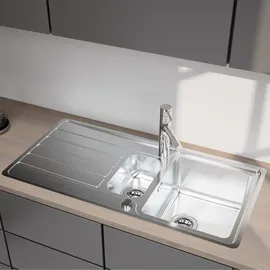 Evineo m40 rechts Einbauspüle edelstahl 1000 x 500 mm Handbetätigung