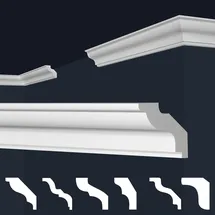 Marbet Design Stuckleisten XPS Styropor weiß - Deckenleisten Deckenstuck Leisten E-Leisten - (50 Meter / 25 Leisten E-22)