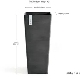 Ecopots Rotterdam High 32 x 32 x 70 cm Dunkelgrau