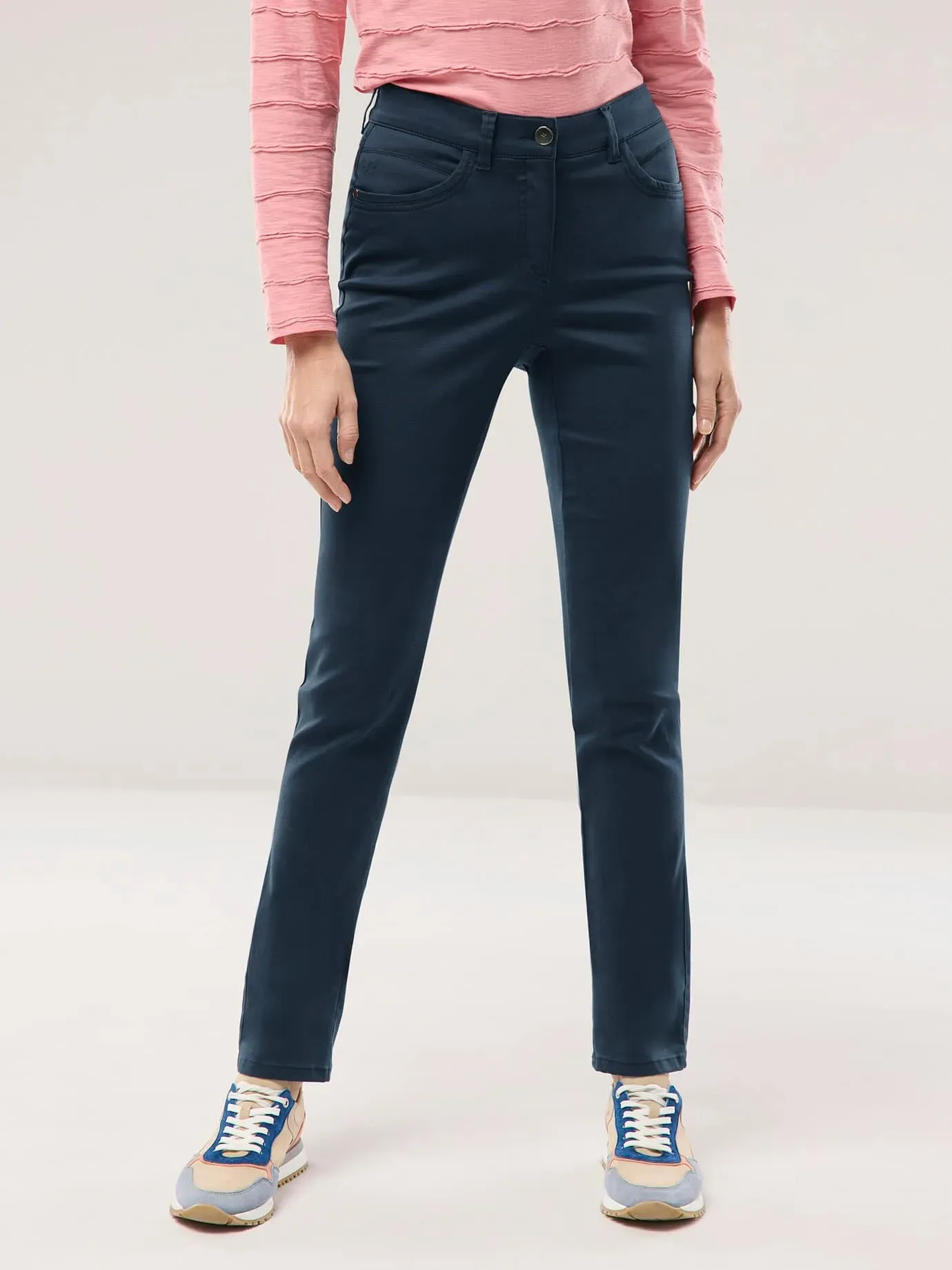 Walbusch Damen Bügelfrei Baumwollhose Feminine F Blau
