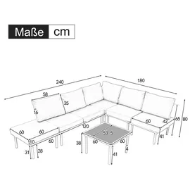 stilvora Gartenlounge-Set 6-tlg. Grau