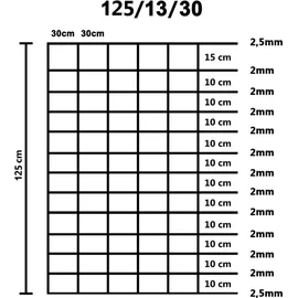 vidaXL Gartenzaun 50 x 125 cm Silber/Verzinkt