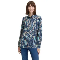 Betty & Co Hemdbluse mit Print in Blau/Camel |