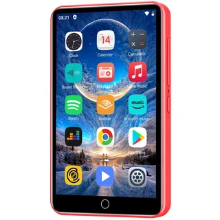 MP3 Player mit Spotify, ZAQE 80GB MP3 Player mit Bluetooth und WLAN,MP3-Player mit Amazon-Musik, hörbar, Deezer, 4 Zoll Touchscreen,MP4-Player für Kinder(Rot)