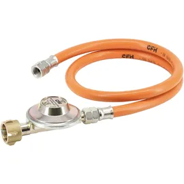 CFH Druckregler 50 mbar + 80 cm Gasschlauch 1/4 lks.
