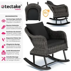 Tectake tectake® Rattan Schaukelstuhl Rovigo 150kg 1