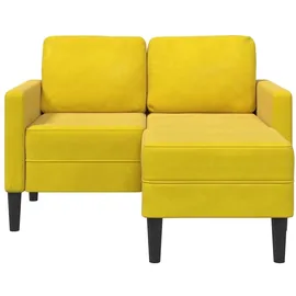 vidaXL 2-Sitzer-Sofa mit Chaiselongue L-Form Gelb 125 cm Samt