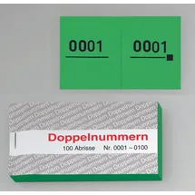 WOLF & APPENZELLER Doppelnummernblöcke 0001-0100, 0101-0200, 0201-0300, 0301-0400, 0401-0500, grün, 5 Blöcke