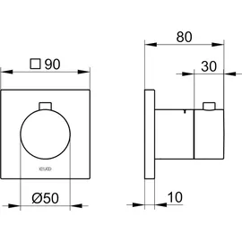 Keuco IXMO Unterputz-Duscharmatur mit Thermostat, 59553010002