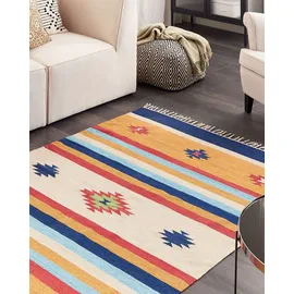 Beliani Teppich Taronik Bunt 140 x 200 cm Baumwolle Kelim