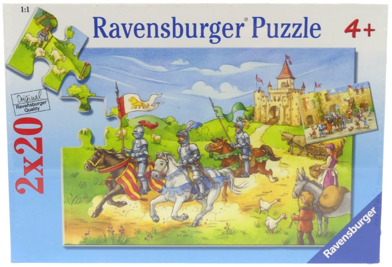 Ravensburger Puzzle bei den Rittern 090181 2 x 20 Teile 26,4 x 18,1 cm NEU OVP
