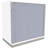 FM Büromöbel Querrollladenschrank Kunststoff 80 cm weiß 2 OH