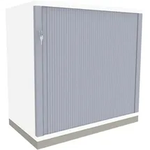 FM Büromöbel Querrollladenschrank Kunststoff 80 cm weiß 2 OH